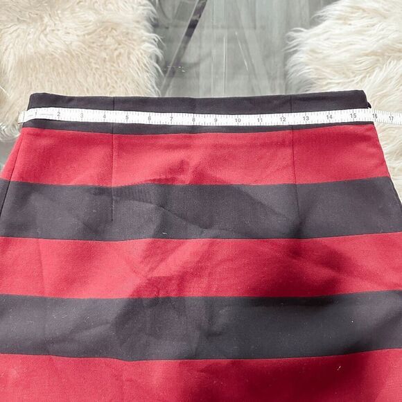 Zara Black and Red Striped Mini Skirt Size Medium - Picture 6 of 10